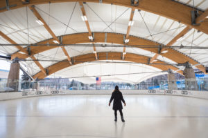 Woman skating alone at the ROC