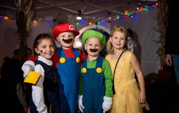 kids dress up for Westwood Hills' Halloween party