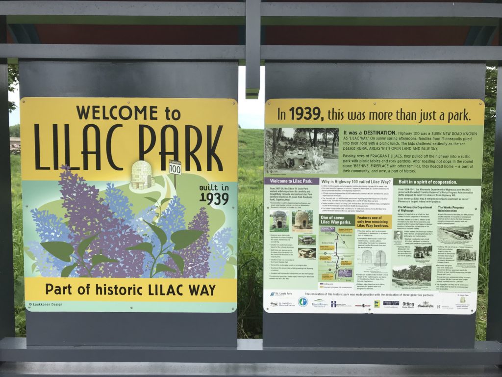 signage explaining the story of Lilac Park