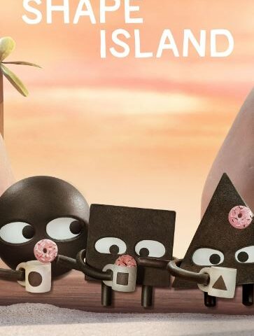 A picture of circle, triangle and square from the animated TV series Shape Island