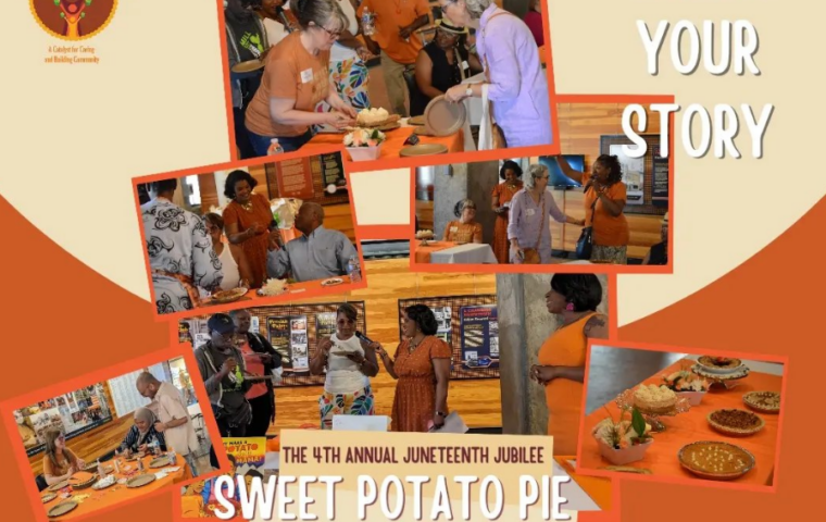 Photos of people with their sweet potato pies